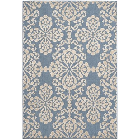 Safavieh Cottage Power Loomed Rectangle Rug- Light Blue - Beige- 5 Ft. 3 In. X 7 Ft. 7 In. COT908F-5